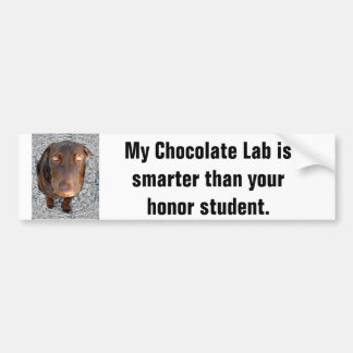 Mijn Chocolade Lab is slimmer dan je eerzame stude Bumpersticker