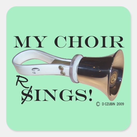 Mijn Choir Rings Square Sticker (Voorkant)