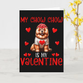 Mijn Chow Chow is mijn Valentijn Hartjes Kostuum S Kaart (Gele Bloem)