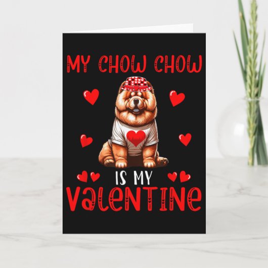 Mijn Chow Chow Is Mijn Valentijnshart Kostuum Sing Kaart (Voorkant)