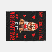 Mijn Chow Chow is mijn Valentijnshartenkostuum Sin Fleece Deken (Voorkant (Horizontaal))