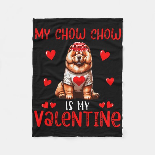 Mijn Chow Chow is mijn Valentijnshartenkostuum Sin Fleece Deken (Voorkant)