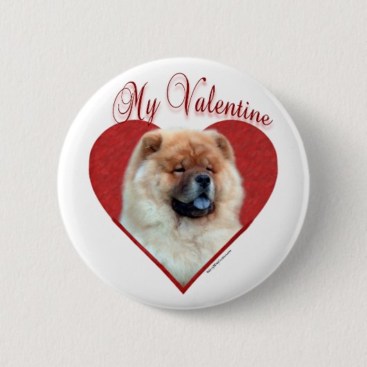 Mijn Chow Chow Valentijn Ronde Button 5,7 Cm (Voorkant)
