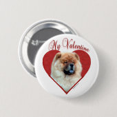 Mijn Chow Chow Valentijn Ronde Button 5,7 Cm (Voorkant /achterkant)