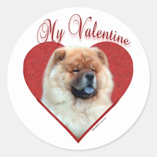 Mijn Chow Chow Valentijn Ronde Sticker (Voorkant)