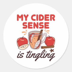 Mijn Cider Sense is grappige appelcider aan het ti Ronde Sticker