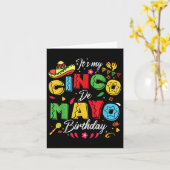 Mijn Cinco de Mayo Birthday Funny Cinco de Mayo Kaart (Gele Bloem)