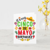 Mijn Cinco de Mayo Birthday Funny Cinco de Mayo Kaart (Gele Bloem)