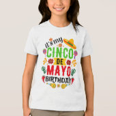 Mijn Cinco de Mayo Birthday Funny Cinco de Mayo Tri-Blend Shirt (Voorkant)