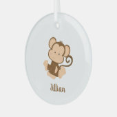 Mijn Circus Mijn aap met aangepaste naam Glas Ornament (Voorkant links)