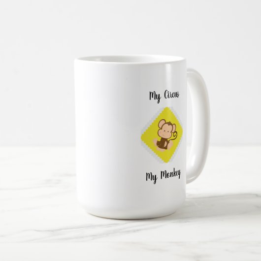 Mijn Circus Mijn aap met aangepaste naam Koffiemok (Voorkant rechts)