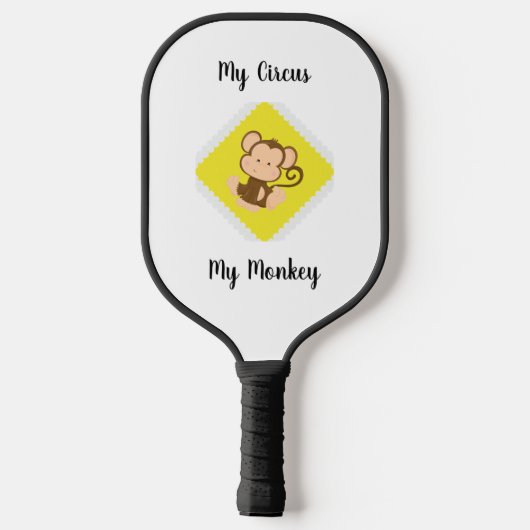 Mijn Circus Mijn aap met aangepaste naam Pickleball Paddle (Achterkant)