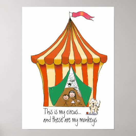 Mijn Circus Mijn apen kleurrijke afbeelding van de Poster (Voorkant)