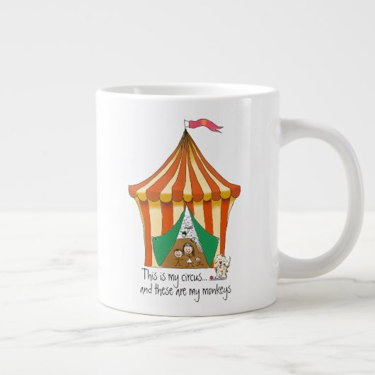 Mijn circus Mijn apen kleurrijke Circus Tent Grote Koffiekop (Rechts)