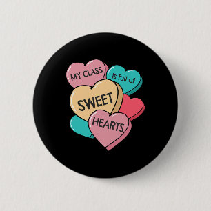 Mijn Cl Zit Vol Met Sweethearts Snoepjes Liefde Le Ronde Button 5,7 Cm
