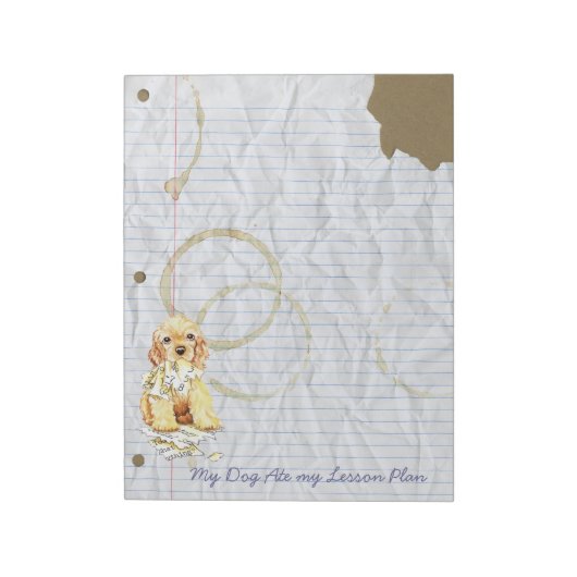 Mijn Cocker Spaniel Ate Mijn Lesson Plan Notitieblok (Linkerzijde)