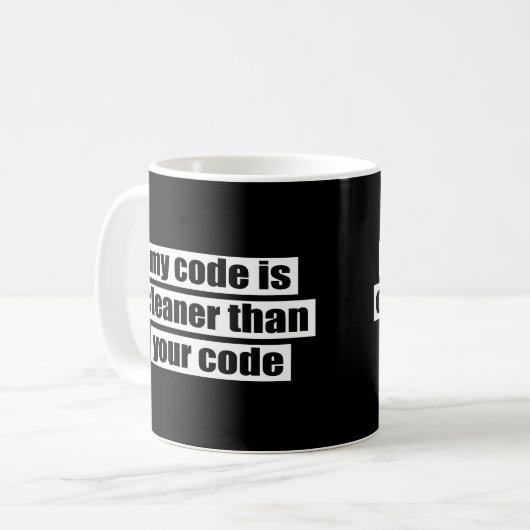 Mijn code is schoner dan je code koffiemok (Voorkant links)
