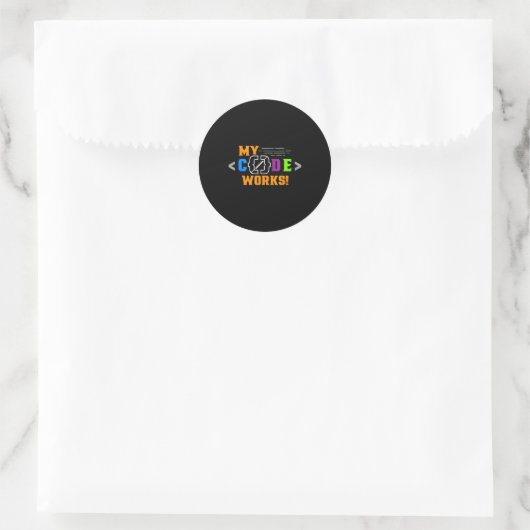 Mijn code werkt grappig programmeur die software c ronde sticker (Tas)