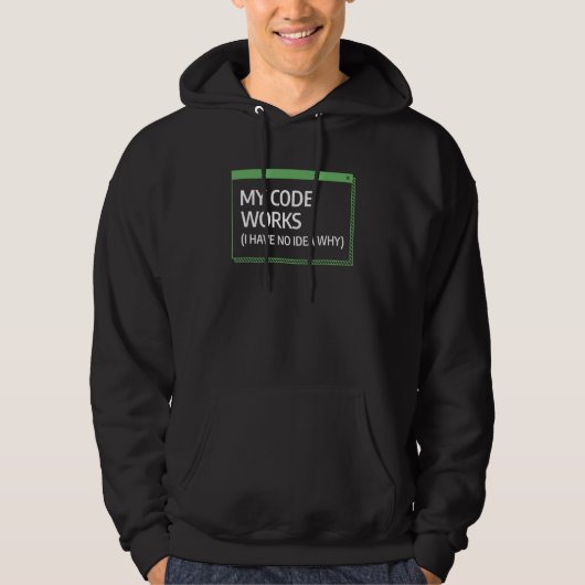 Mijn code werkt, ik heb geen idee waarom programme hoodie (Voorkant)