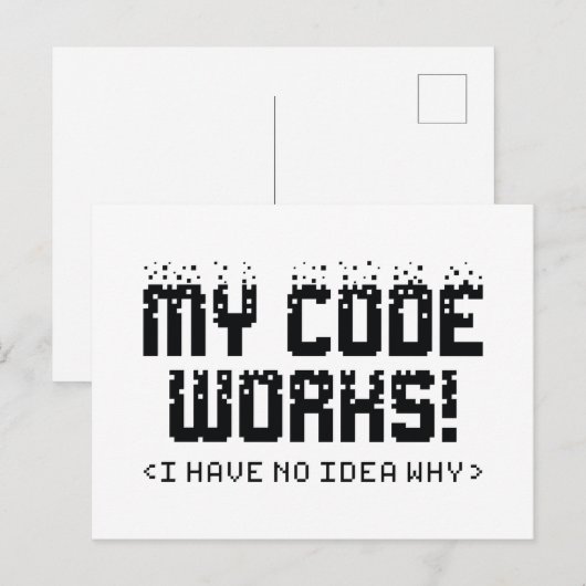 Mijn codewerk briefkaart (Voorkant / Achterkant)