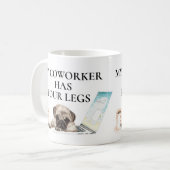 Mijn collega heeft Four Legs Dog Work from Home Koffiemok (Voorkant links)