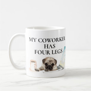 Mijn collega heeft vier poten Hond werkt vanuit hu Koffiemok