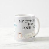 Mijn collega heeft vier poten Katten Werk van thui Koffiemok (Voorkant rechts)