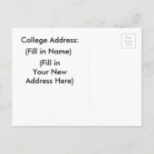 Mijn college adres aankondiging Briefkaart (Achterkant)