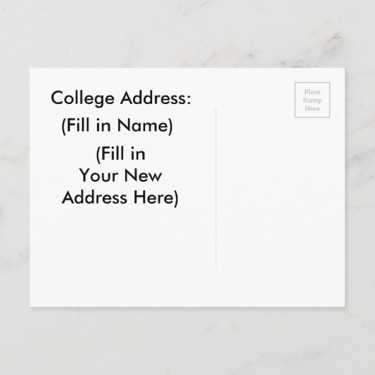 Mijn college adres aankondiging Briefkaart (Achterkant)