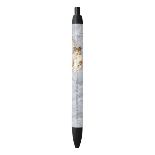 Mijn Collie Ate mijn Lesson Plan Zwarte Inkt Pen (Voorkant Verticaal)