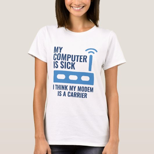 Mijn computer is ziek t-shirt (Voorkant)