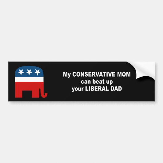 Mijn conservatieve moeder kan je liberale vader ve bumpersticker (Voorkant)