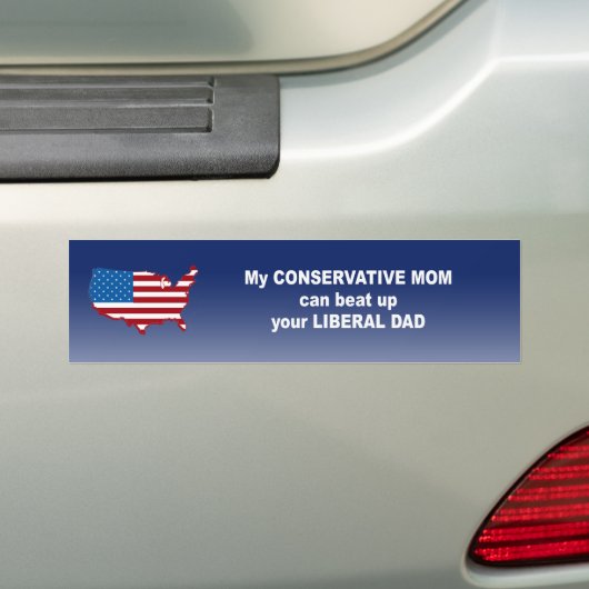 Mijn conservatieve moeder kan je liberale vader ve bumpersticker (Op auto)
