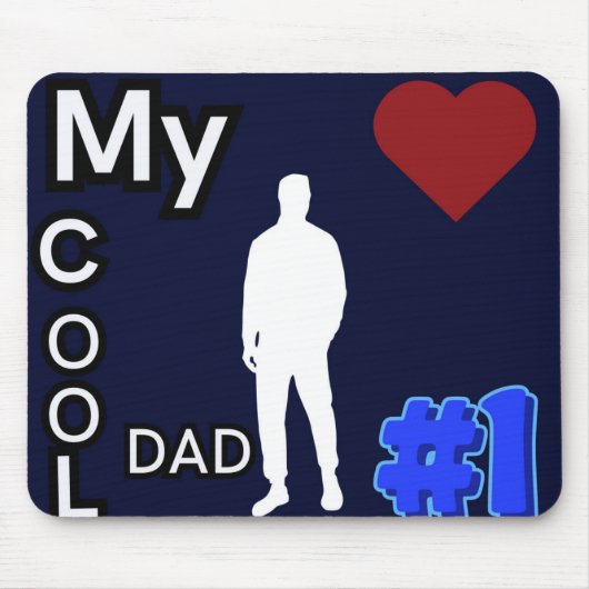 Mijn coole vader #1 donkerblauwe Muismat (Voorkant)