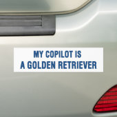 Mijn copilot is een Golden Retriever Bumpersticker (Op auto)