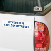 Mijn copilot is een Golden Retriever Bumpersticker (Op Truck)