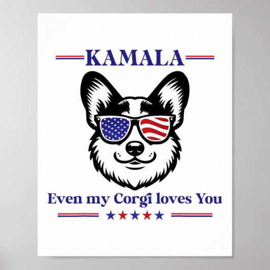 Mijn Corgi houdt van Kamala Harris voor President  Poster (Voorkant)
