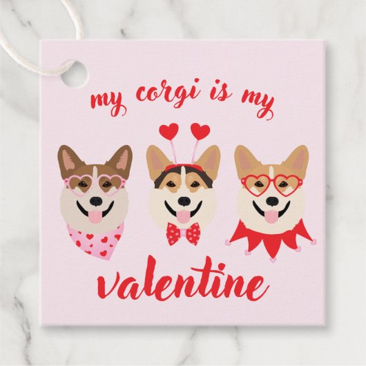 Mijn Corgi is mijn Valentijn Bedankjes Labels (Voorkant)