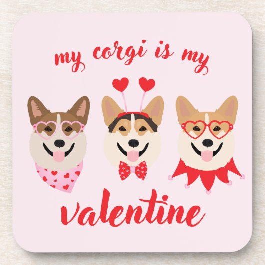 Mijn Corgi is mijn Valentijn Bier Onderzetter (Voorkant)