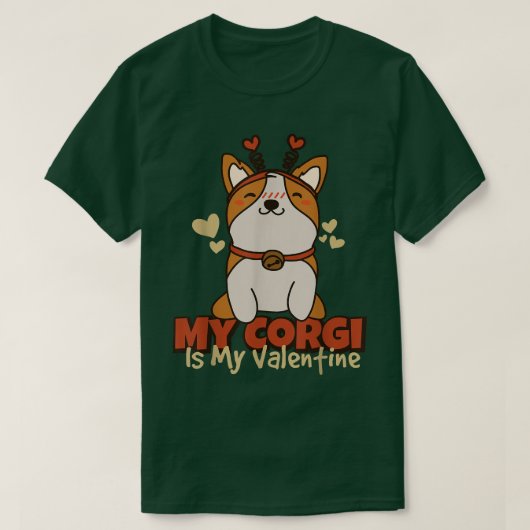 Mijn Corgi is mijn Valentijn, eigenaar van Corgi T-shirt (Design voorkant)
