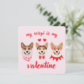 Mijn Corgi is mijn Valentijn Feestdagenkaart (Staand voorkant)