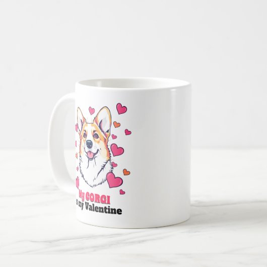 Mijn Corgi is mijn Valentijn Schattige Funny Koffiemok (Voorkant links)