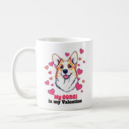 Mijn Corgi is mijn Valentijn Schattige Funny Koffiemok (Links)