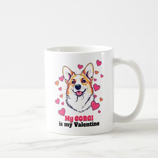 Mijn Corgi is mijn Valentijn Schattige Funny Koffiemok (Rechts)