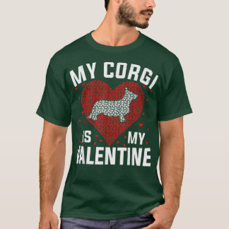 Mijn Corgi is mijn Valentijn Valentijnsdag jongens T-shirt
