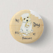 Mijn Coton Ate Mijn thuiswerk Ronde Button 3,2 Cm (Voorkant)