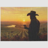 Mijn cowboy bij zonsondergang - Vineyard Edition Tissuepapier (Voorkant)