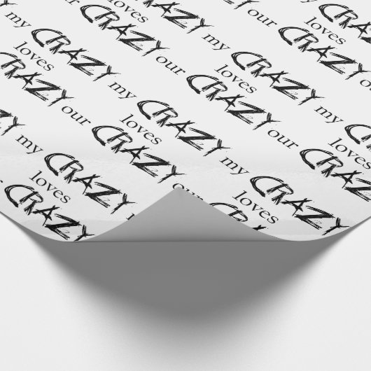 Mijn Crazy houdt van je gek Cadeaupapier (Hoek)