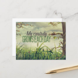 "Mijn creativiteit groeit" Motivatie Affirmatie Briefkaart
