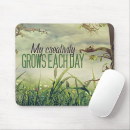 "Mijn creativiteit groeit" Motivatie Affirmatie Muismat